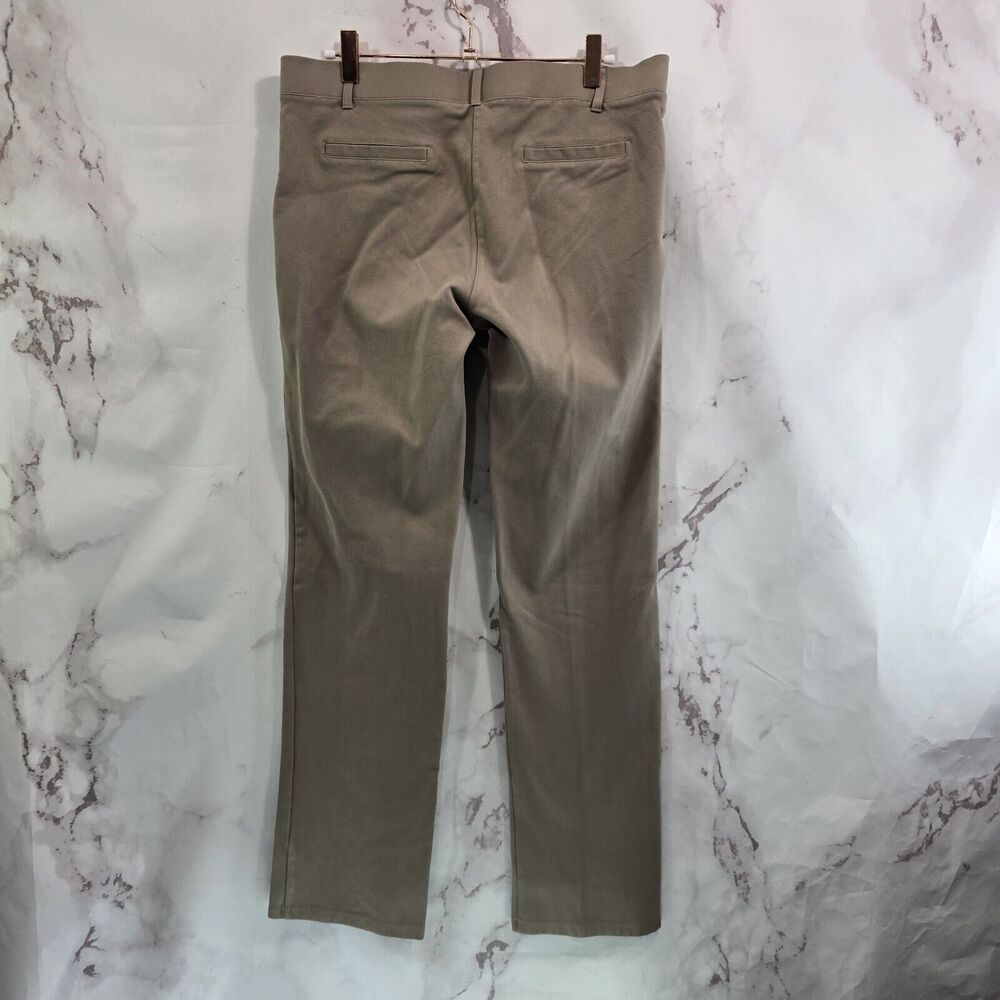 Betabrand Pant Womens Large X 29 Brown Khaki Tan High Rise Straight Leg Chino